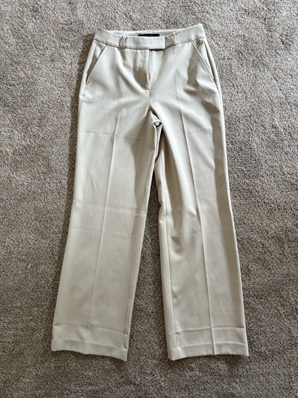 Luna Wide-Leg Dress Pants in Light Beige
